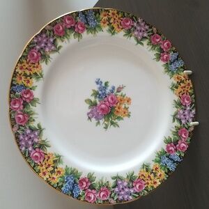 Floral Fine Bone Salad Plate